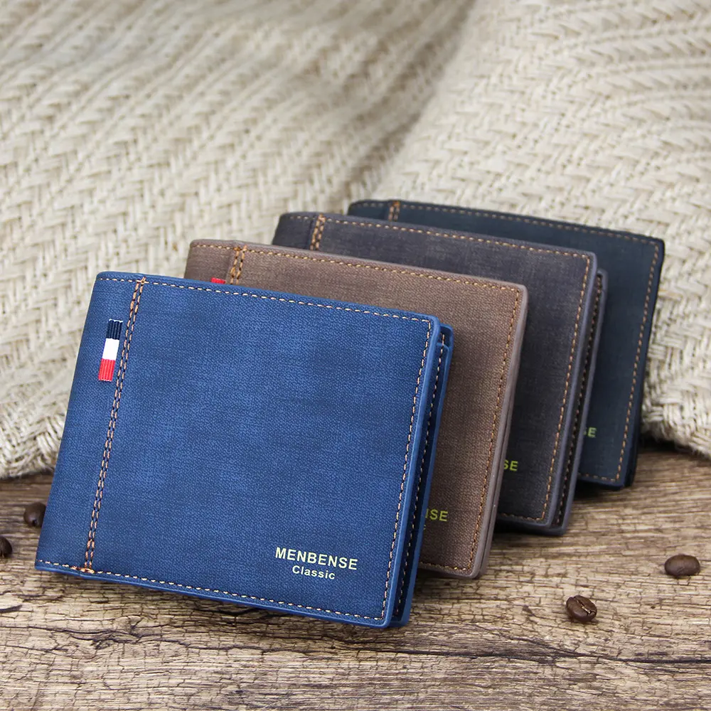PU Leather Men's Wallet Short Card Holder Purse for Male Portable Luxury Men Billfold Short Wallets Vintage Cardholder