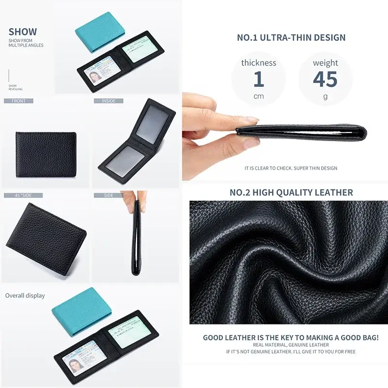 Genuine Leather Car Driving Documents Auto Driver License Credit Card Bag Case Cover Holder Purse Wallet for Vehicle Certificate