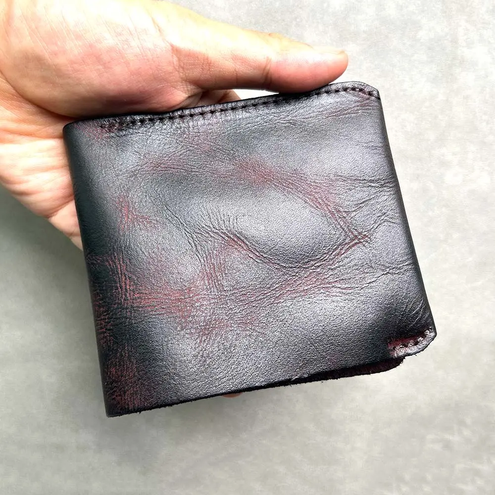 Handmade Tan Leather Wallets for Men with coin pocket Pure Leather Men Wallet with Coin Pocket Zipper Wallet