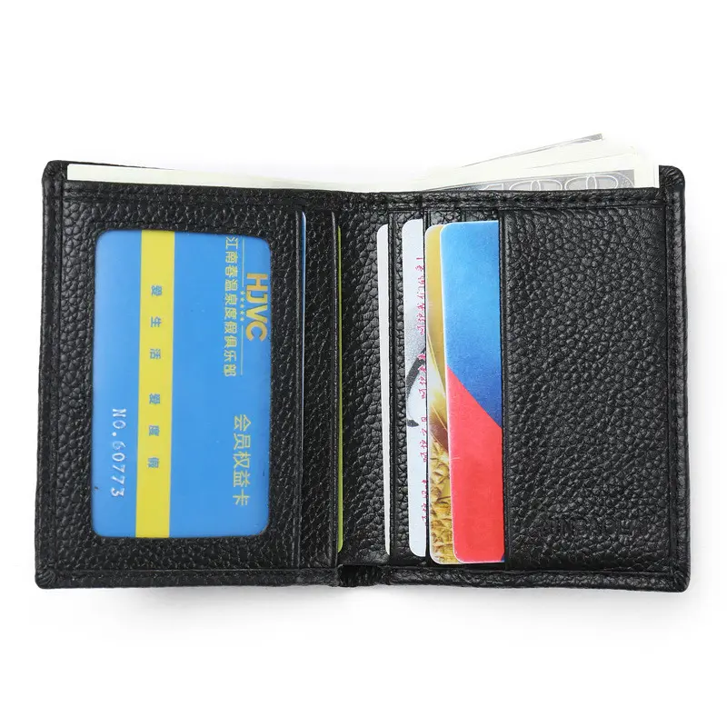 Small Wallet Men Genuine Leather Purses Cowhide Mini Wallets Black and Brown Quality Guarantee Card Holder Cartera