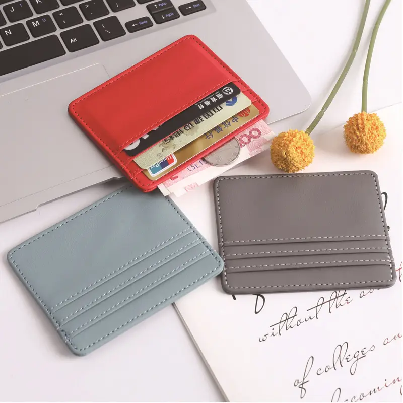 1Pc Pu Leather ID Card Holder Candy Color Bank Credit Card Box Multi Slot Slim Card Case Wallet Women Men Business Card Cover