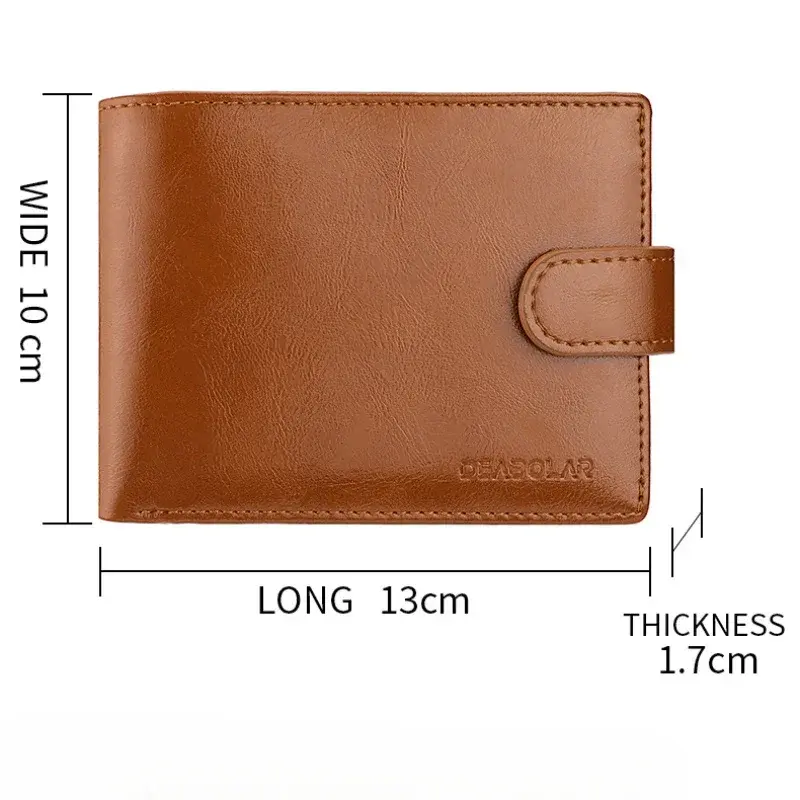 Large Capacity Men's Buckle Leather Wallet Multiple Card Slots ID Credit Card Holder Coin Retro Wallet 2025 New Style