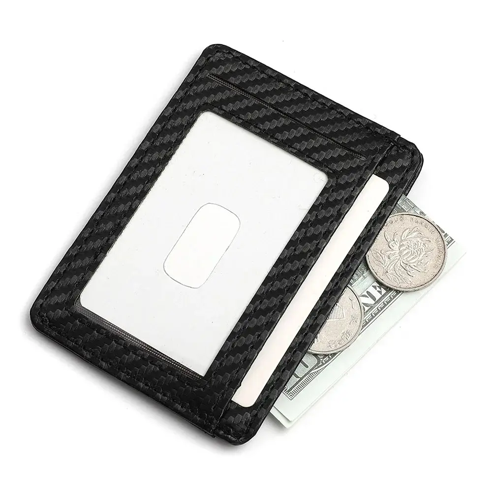 Men's Ultra-thin RFID Blocking PU Leather Wallet Credit Card ID Card Holder Portable Men's Minimalist Business Card