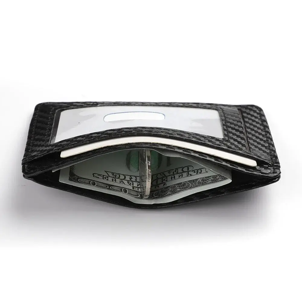 Men's Ultra-thin RFID Blocking PU Leather Wallet Credit Card ID Card Holder Portable Men's Minimalist Business Card
