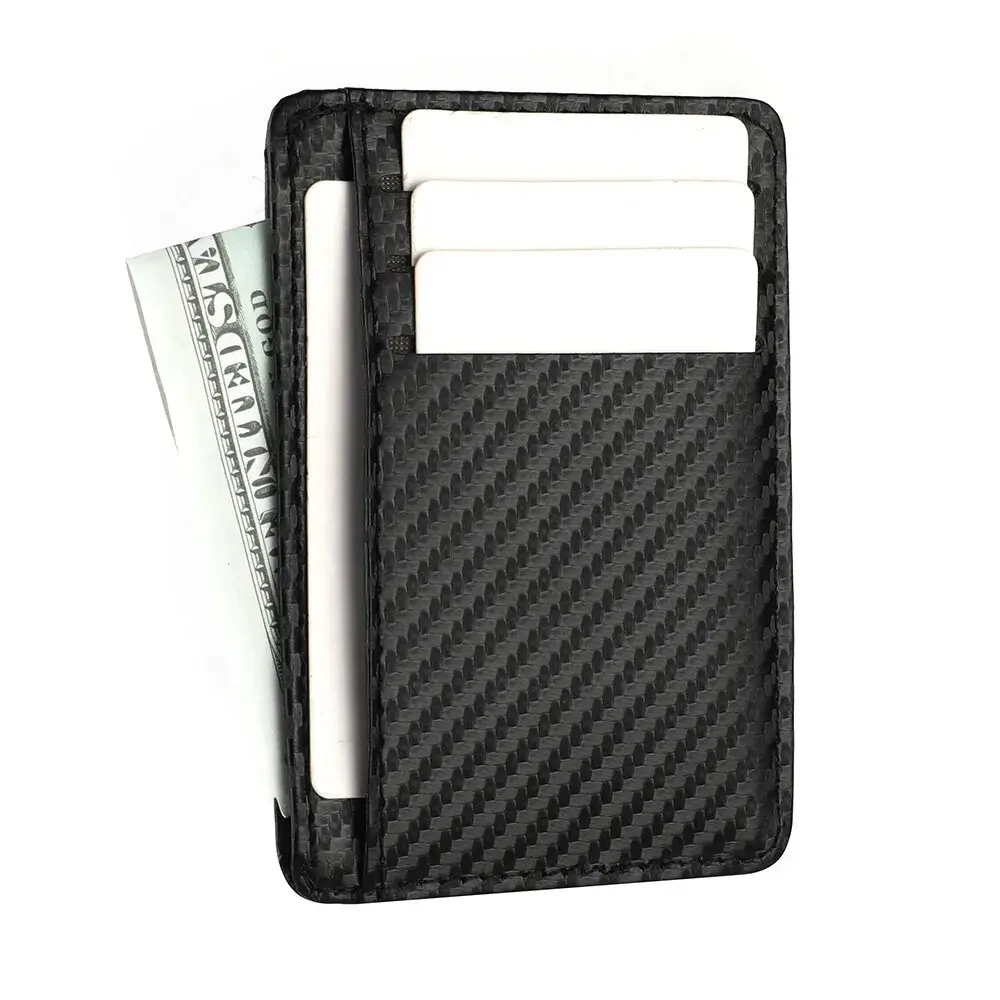 Men's Ultra-thin RFID Blocking PU Leather Wallet Credit Card ID Card Holder Portable Men's Minimalist Business Card