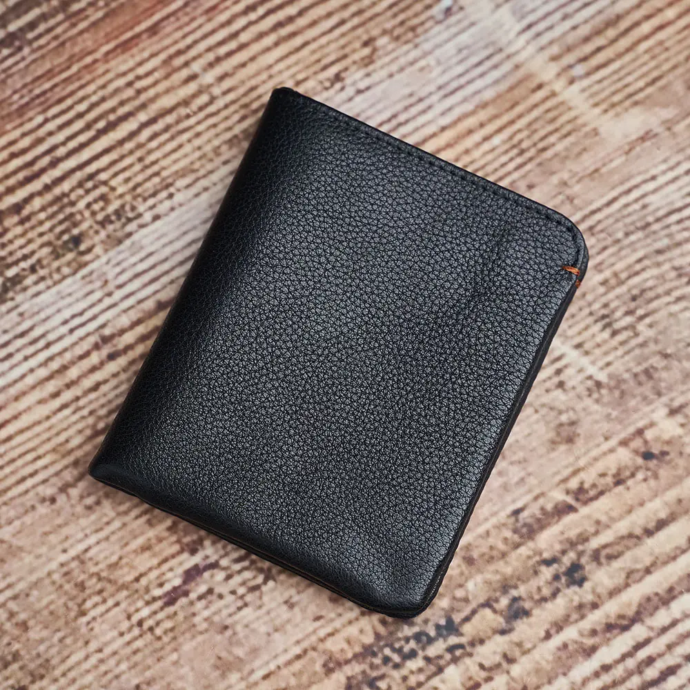 Slim Men's Wallet Genuine Leather Casual Small Purse Credit Business Card Holder Wallet Bifold Mini Money Bag Coin Purse NUPUGOO