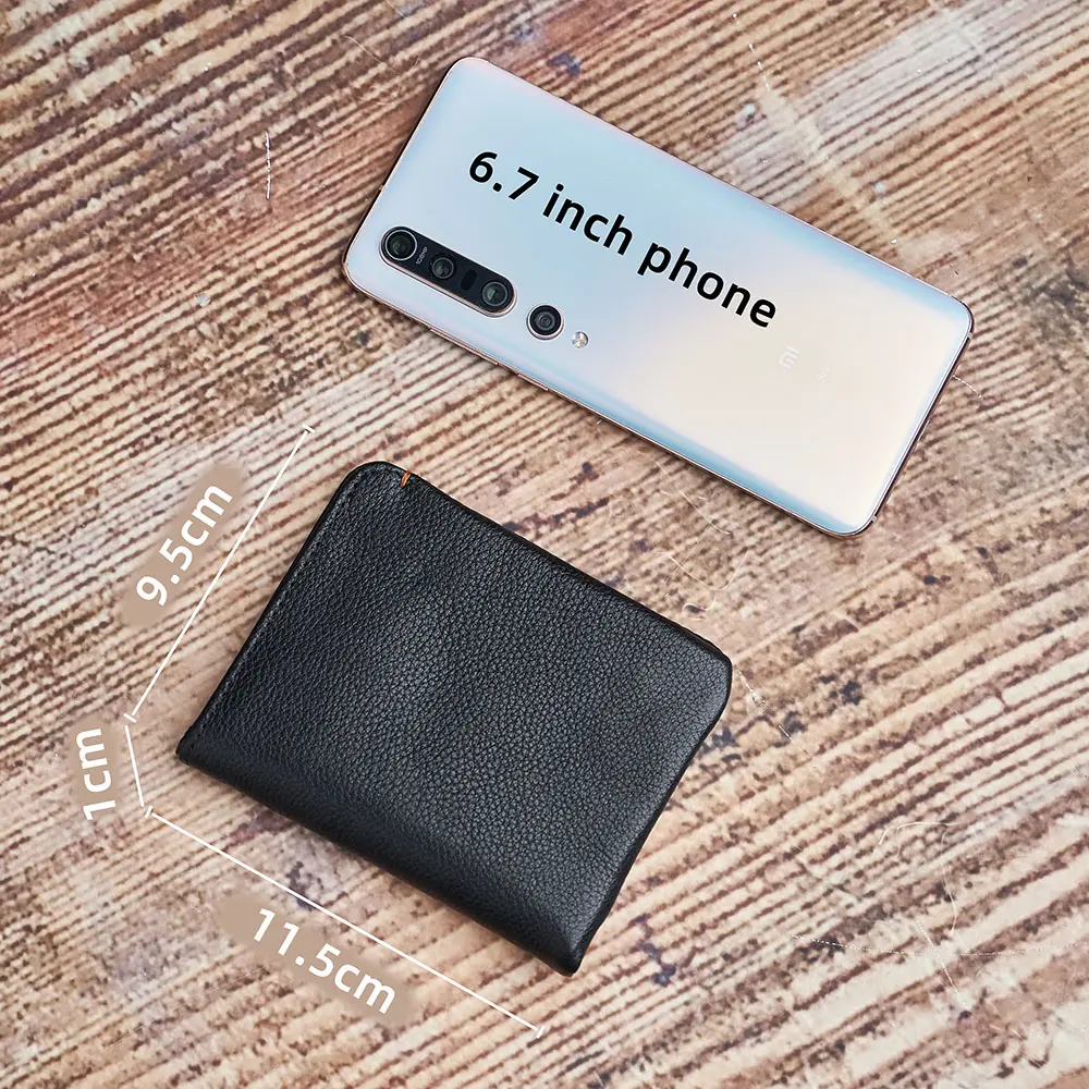 Slim Men's Wallet Genuine Leather Casual Small Purse Credit Business Card Holder Wallet Bifold Mini Money Bag Coin Purse NUPUGOO