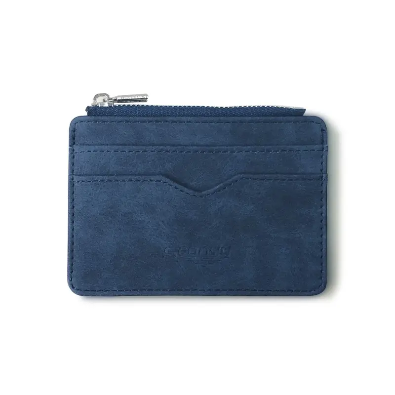 Men's Slim Short Card Wallet Matte Leather Retro Multi-card Frosted Fabric Card Holder Money Minimalist Transparent Coins Purse