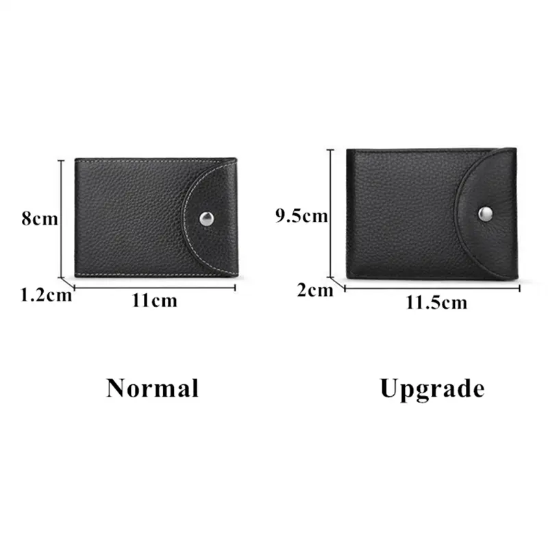 Portable Ultra-Thin Wallet for Men Genuine Leather Driver's License Cover Mini ID Credit Card Holders Male Small Short Purses