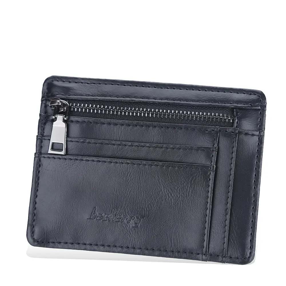 New Men's Card Super Slim Wallet Short pu Leather Retro Card Holder Money Small Minimalist Purse Coins