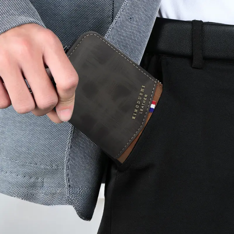 1pc Men's PU Leather Casual Card Holder, Zipper Coin Purse, Slim Multi-Card Design - Perfect Valentines Gift for Him