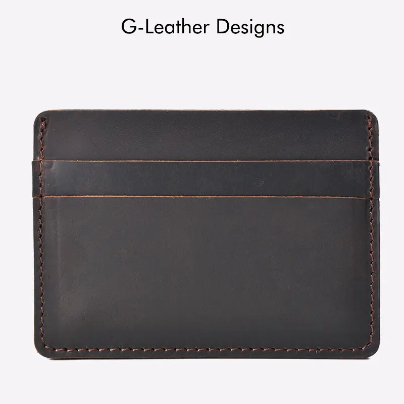 Genuine Leather Men Card Holders Cases Vintage Crazy Horse Leather Business Credit Card Wallet