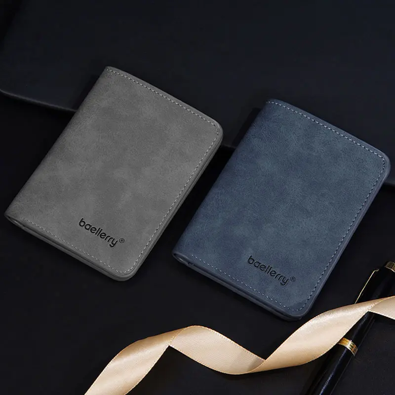 Thin Sanded Leather Multi-Card Driver's License Card Holder Simple Casual New Business Multi-Function Bifold Men's Short Wallet