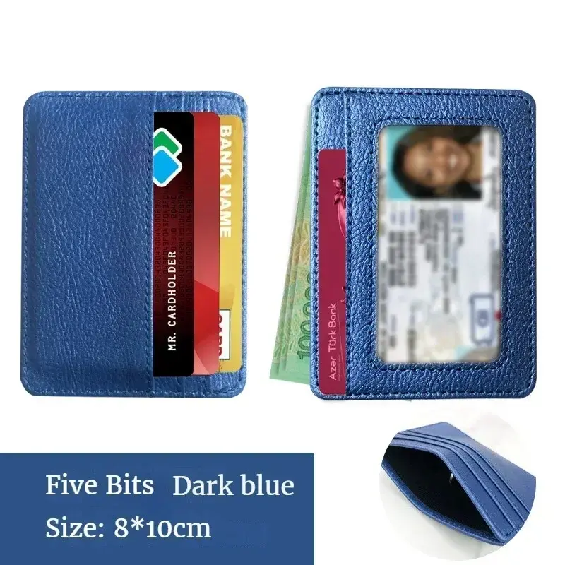 Small ID Case for Man Purse Cardholder Thin PU Leather Mini Wallet Slim Bank Credit Card Holder Multi Card Slots Men's Business