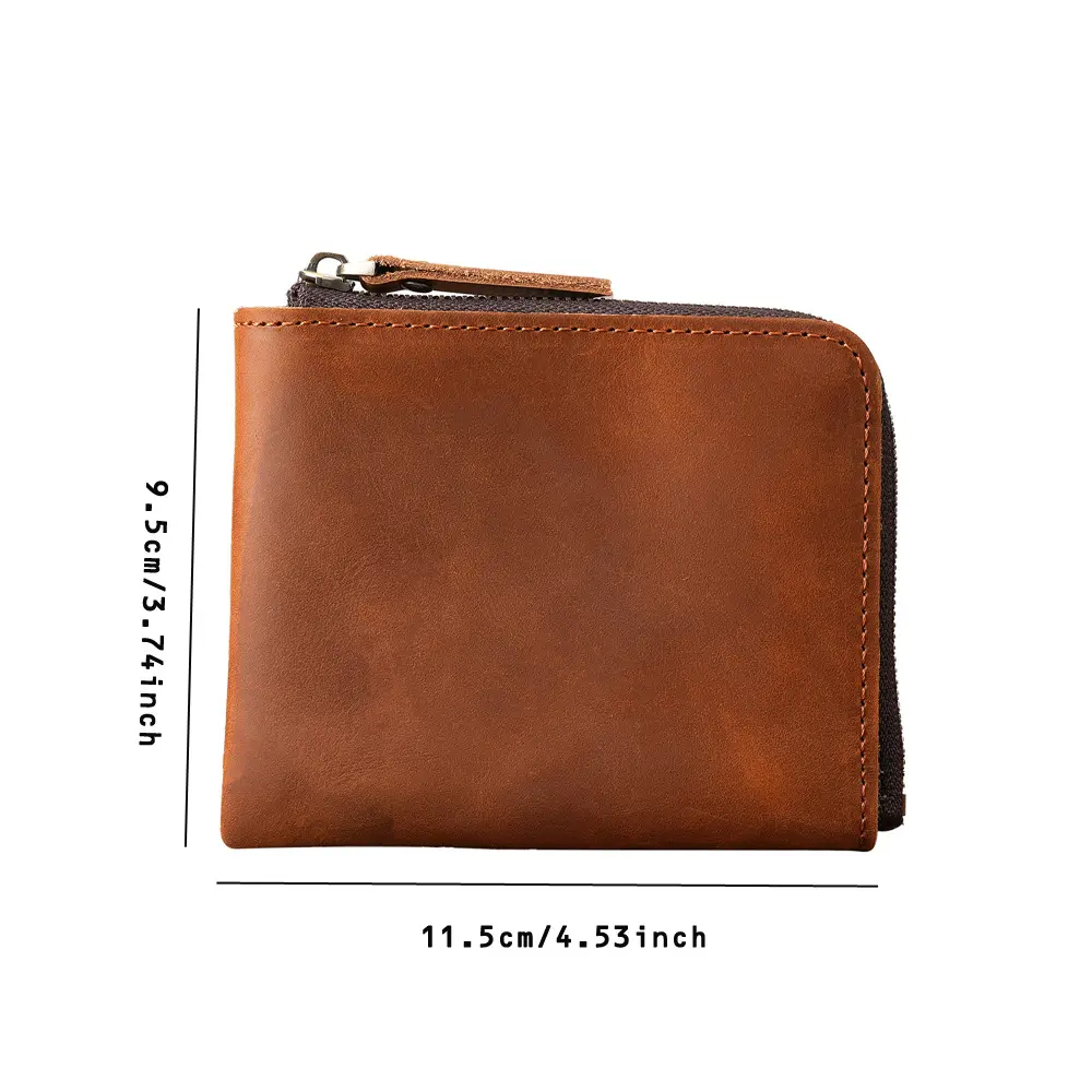 Japan Style 100% Genuine Leather Men Wallet Small Mini Card Holder Male Wallet Pocket Purse Wallet for Men Brown High Quality