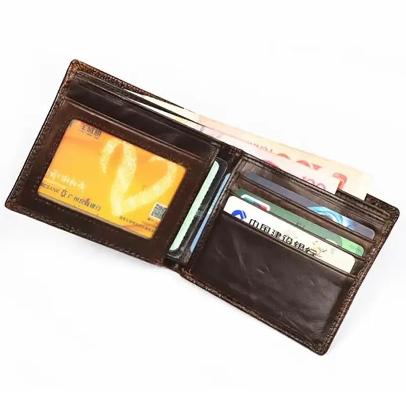Crocodile Pattern Wallet Men Genuine Leather Small  Short Men Wallets Credit Card Holders Coin Pocket Purse Alligator