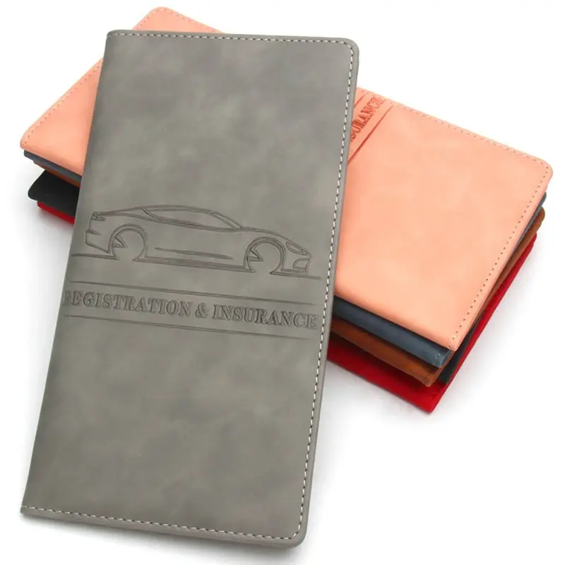 2025 Car Registration Insurance Holder Leather Men Driving License Cover Auto Documents License Storage Bag Credit Card Wallet