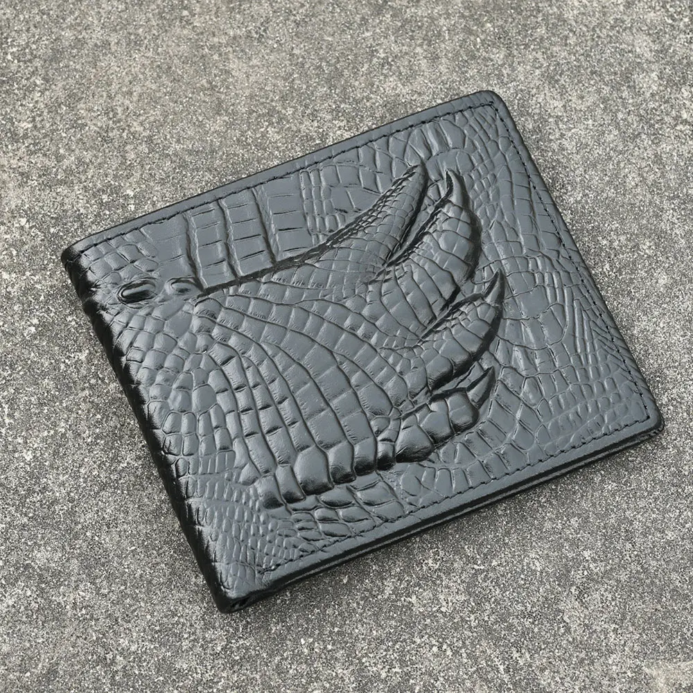 Crocodile Pattern Wallet Men Genuine Leather Small  Short Men Wallets Credit Card Holders Coin Pocket Purse Alligator