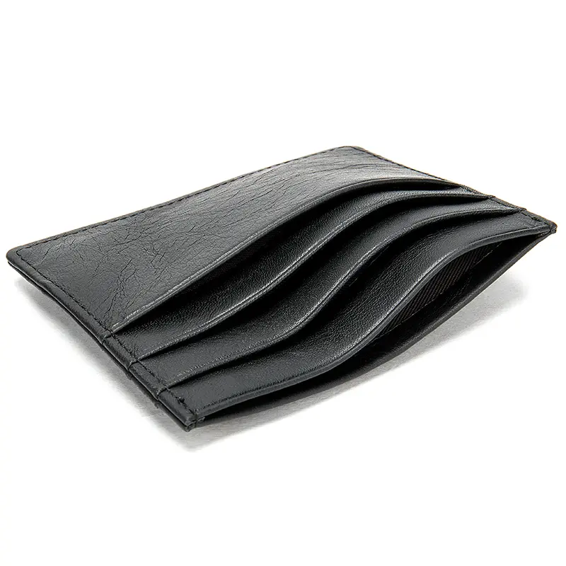 WESTAL Leather Men's Credit Card Black Holder Cards Casual ID Holders