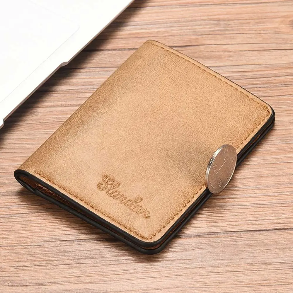 Small Wallet Men PU Leather Purses Mini Wallets Black Brown  Card Holder