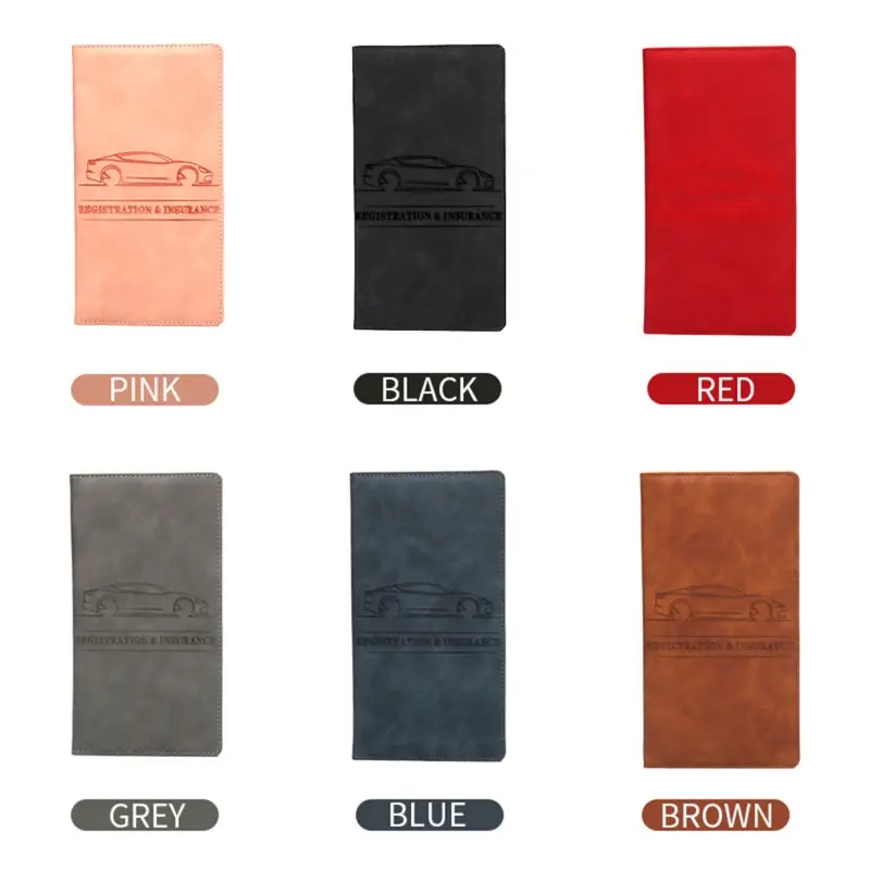 2025 Car Registration Insurance Holder Leather Men Driving License Cover Auto Documents License Storage Bag Credit Card Wallet