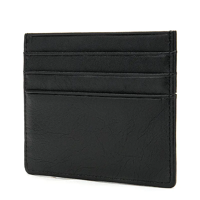 WESTAL Leather Men's Credit Card Black Holder Cards Casual ID Holders
