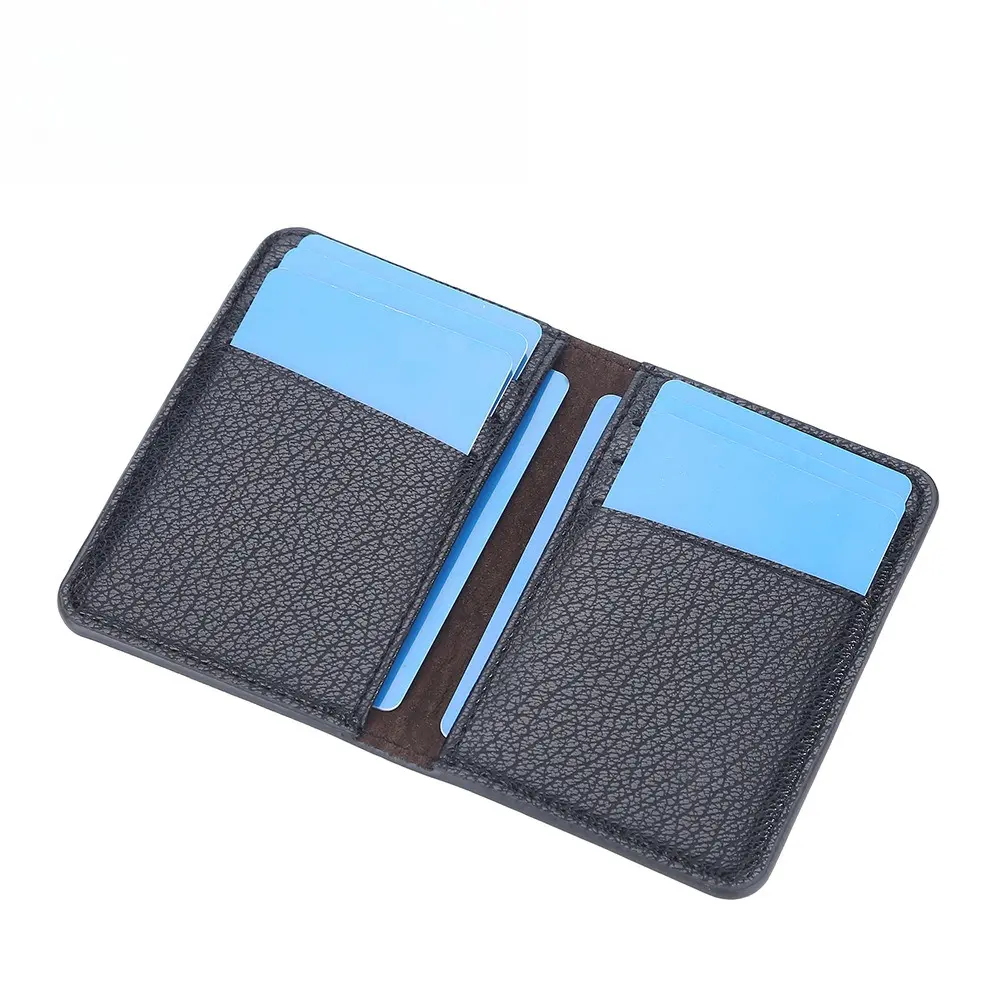 New Pu Leather Men's Card Wallet Travel Organizer Multi-card Position Short Bag Portable Business Card Clip Holder