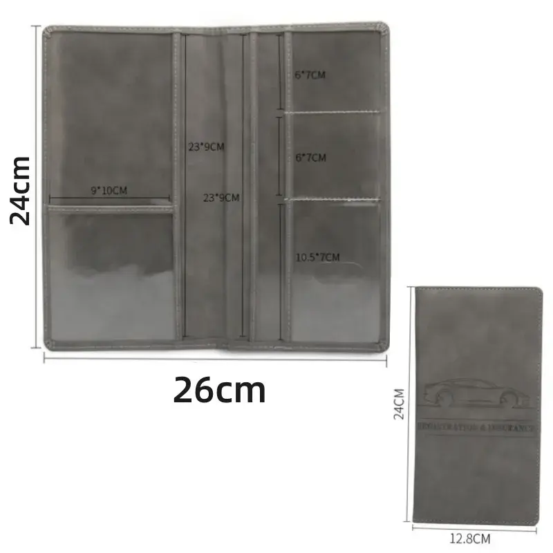 2025 Car Registration Insurance Holder Leather Men Driving License Cover Auto Documents License Storage Bag Credit Card Wallet