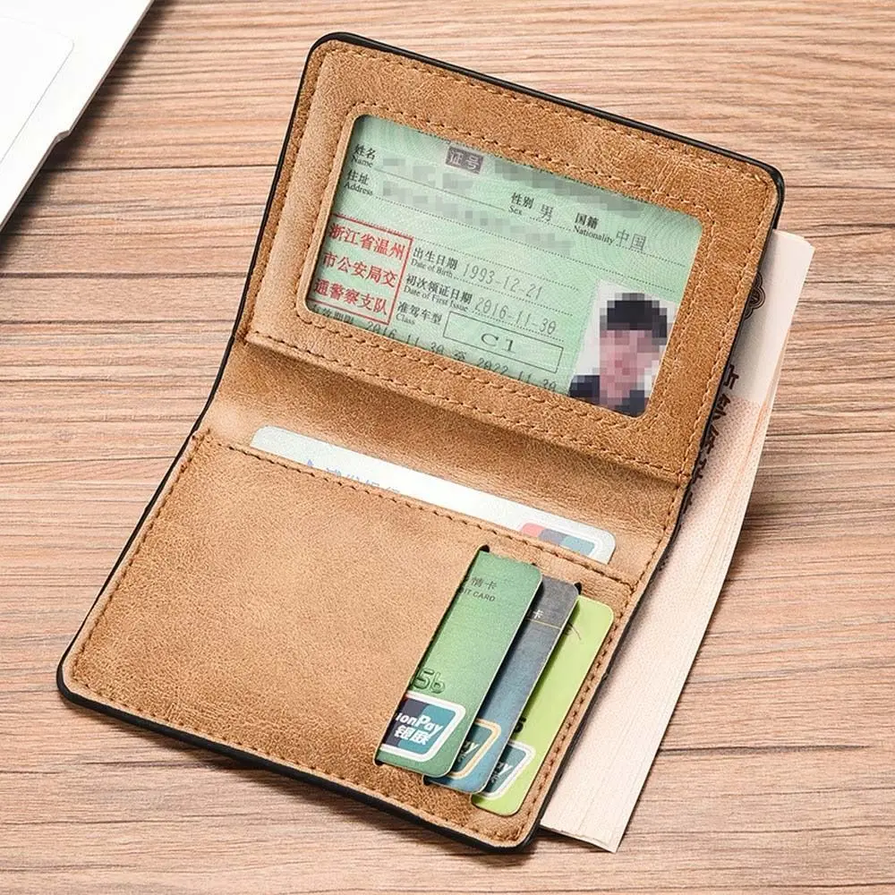 Small Wallet Men PU Leather Purses Mini Wallets Black Brown  Card Holder