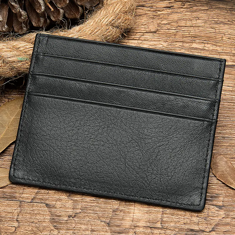 WESTAL Leather Men's Credit Card Black Holder Cards Casual ID Holders