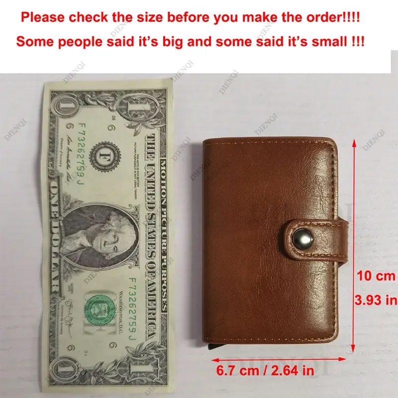 DIENQI Anti Rfid Bank Card Holder Wallets for Men Male Brown Leather Credit Cardholder Case Luxury Small Slim Thin Smart Wallet
