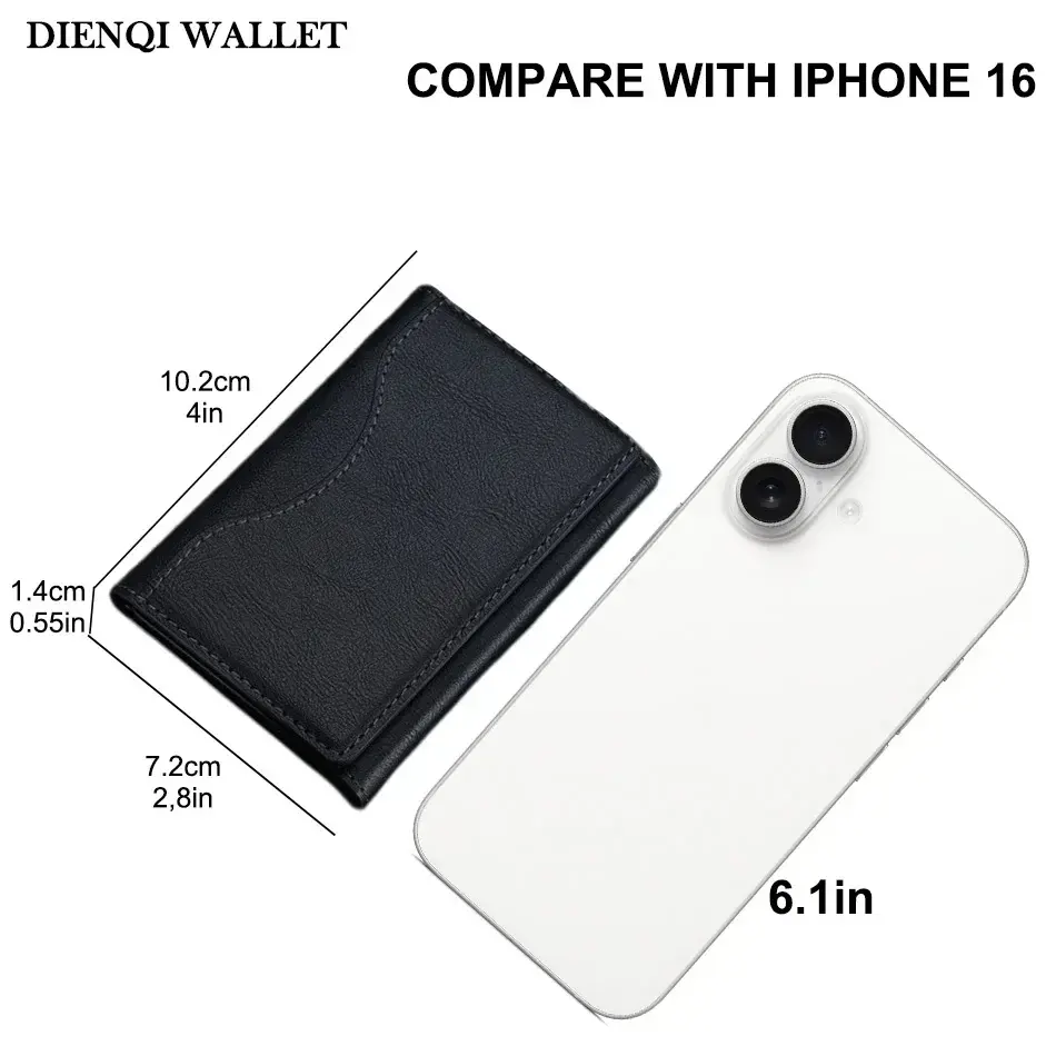 Men Magsafe Card Holder Unisex PU Leather Magnetic Cardholder Card Bag Wallet for Apple for IPhone 16 15 14 13 12 Pro Max Mini