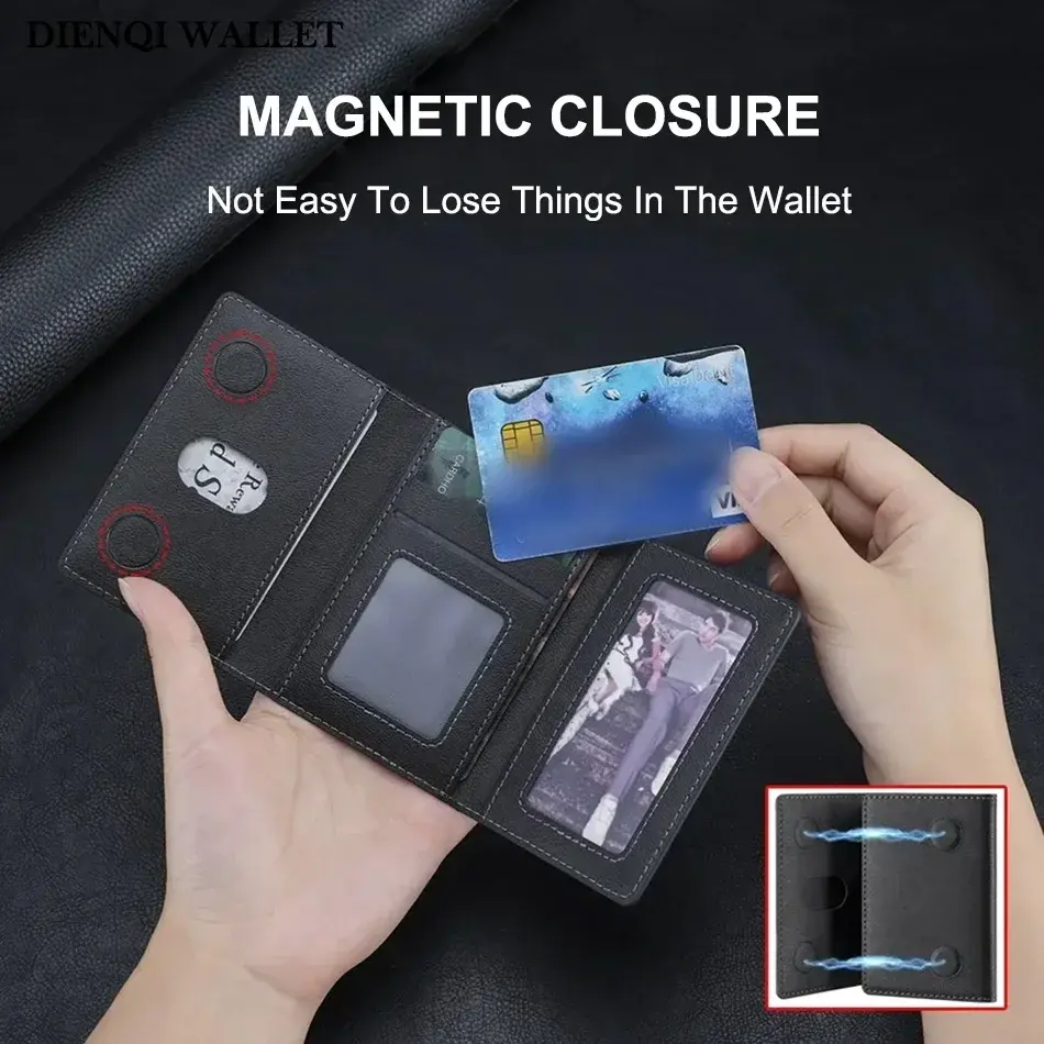 Men Magsafe Card Holder Unisex PU Leather Magnetic Cardholder Card Bag Wallet for Apple for IPhone 16 15 14 13 12 Pro Max Mini
