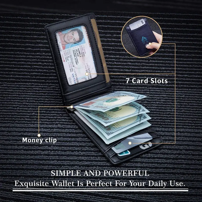 Rfid Genuine Leather Men Wallets Money Bag Slim Thin Card Holder Wallet Carbon Fiber Male Small Short Purse Black Walet Billfold