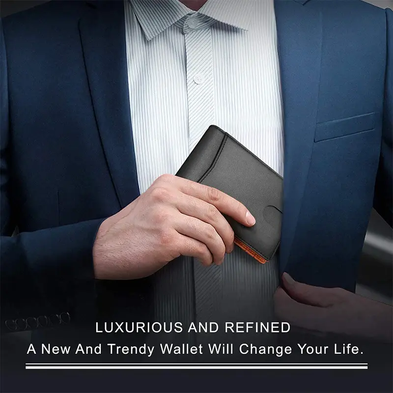 Rfid Genuine Leather Men Wallets Money Bag Slim Thin Card Holder Wallet Carbon Fiber Male Small Short Purse Black Walet Billfold