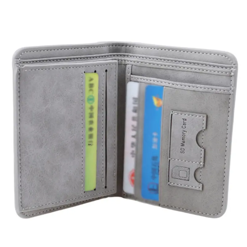 Men's Wallet Leather Billfold Slim Hipster Cowhide Credit Card ID Holders Inserts Coin Purses Luxury Business Foldable Wallet