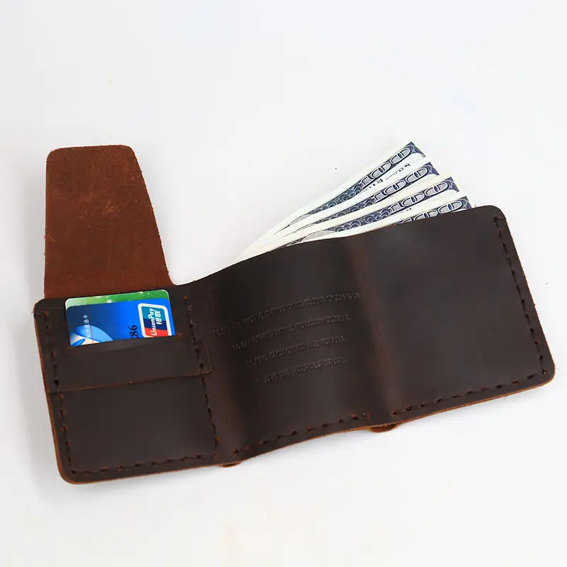 SIMLINE Genuine Leather Men Wallet Vintage Handmade Crazy Horse Cowhide The Secret Life Of Walter Mitty Wallet Short Male Purse