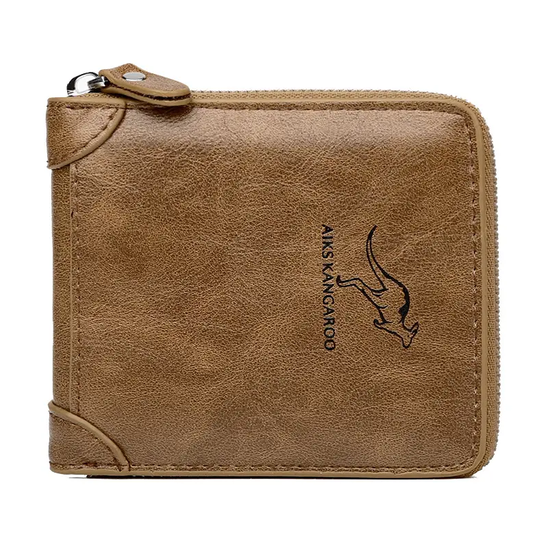 PU Leather Wallet for Men Luxury Men's Purse Male Zipper Card Holders with Coin Pocket Rfid Wallets Gifts for Man Money Bag