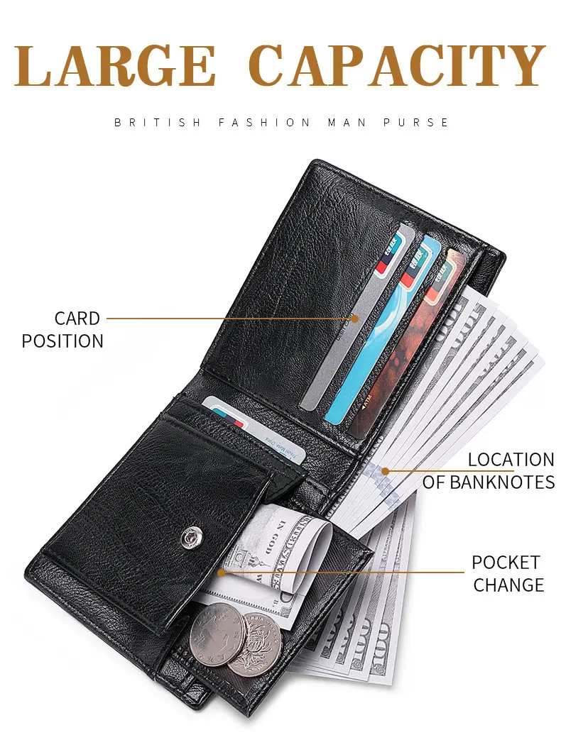 2023 Fashion Geometry Stripe Embossing Leather Wallet Two-fold Leather Multiple Card Slots Card Holder Coin Purse