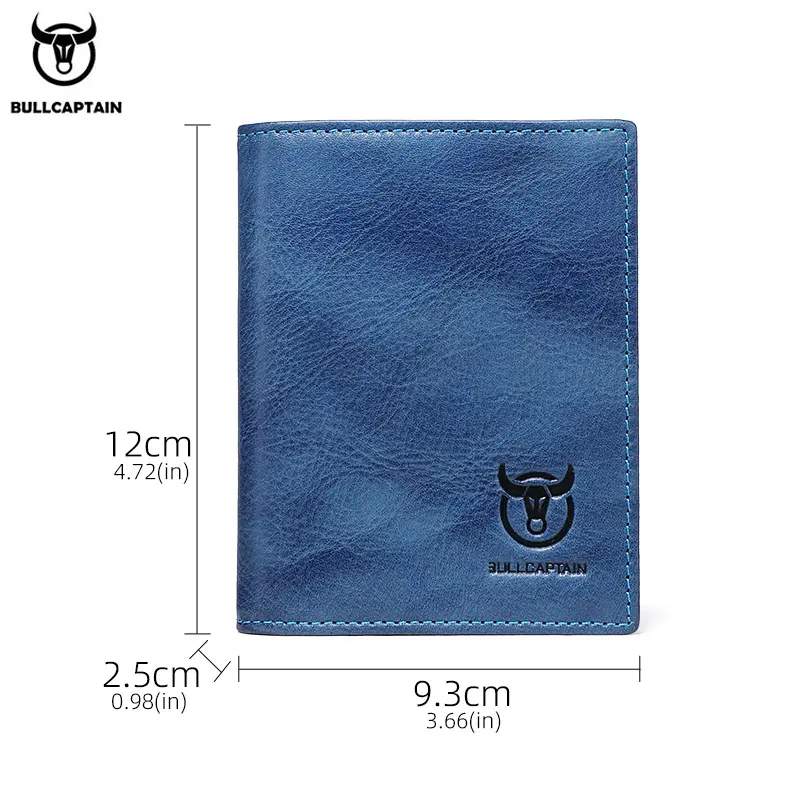 BULLCAPTAIN New 100% Leather Men's Wallet High Quality Product Leather Men's Wallet Multifunctional Card Slot Short Wallet QB017