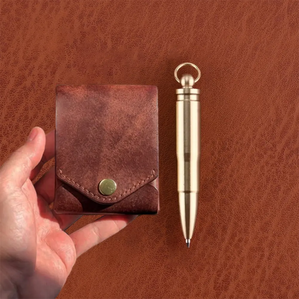 Multifunctional Compact Wallet Complimentary Fountain Pen Portable Wallet with Money Pocket Leather Card Holder Slim Card Holder