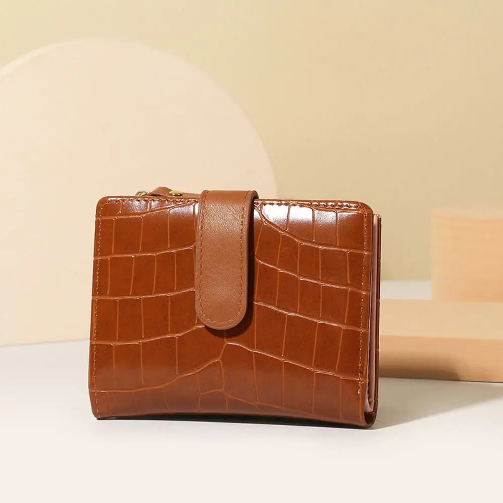 Gift PU Leather Women's Wallet 2 Folds Solid Color Mini Coin Pocket Anti-theft Waterproof Small Card Bag Unisex