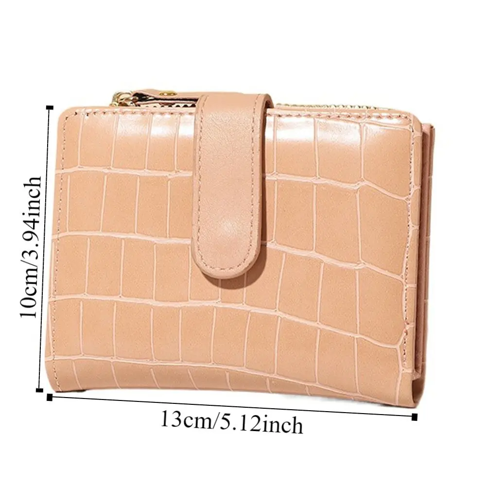 Gift PU Leather Women's Wallet 2 Folds Solid Color Mini Coin Pocket Anti-theft Waterproof Small Card Bag Unisex