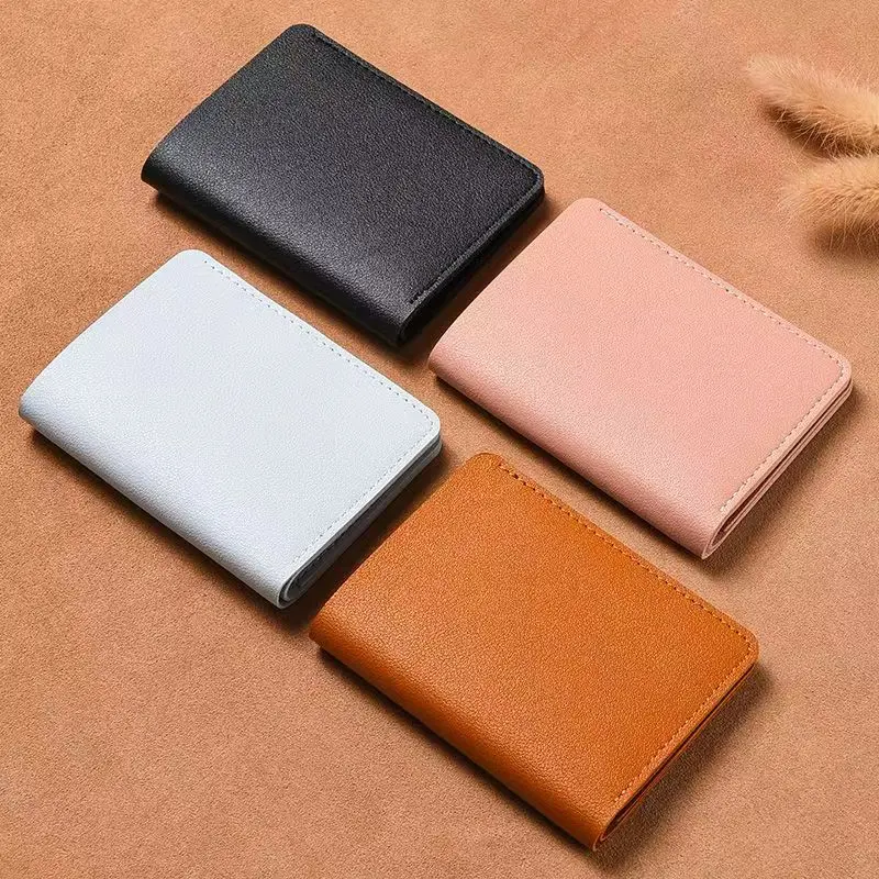 Portable Small Wallet Bank Card Bag Short Pu Leather Wallets