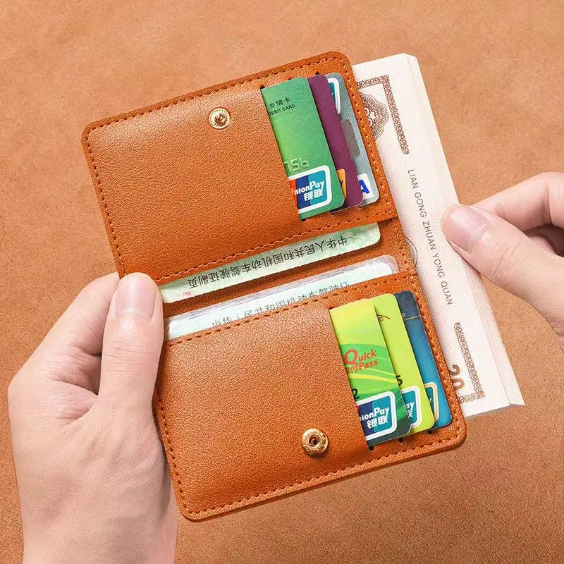 Portable Small Wallet Bank Card Bag Short Pu Leather Wallets
