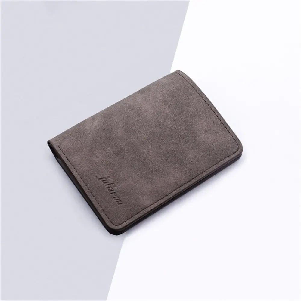 New Style Mini Thin Men Wallet Card Holder Men's Purse Coin Pouch Card Holder Short Vertical PU Leather Wallet