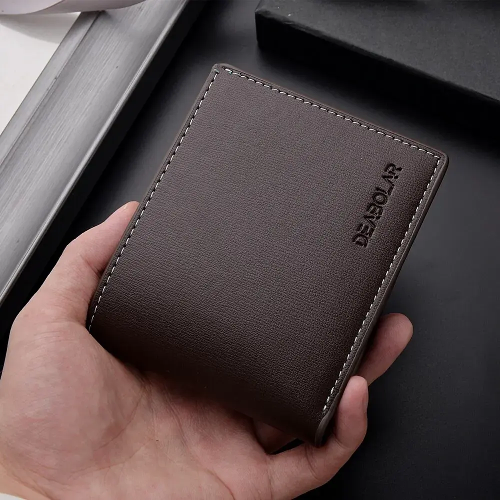 Pu Leather Men Short Wallet Thin Style Folding Young Men Credit Card Holder Wallet Carteras Plegables Para Hombre Carteira