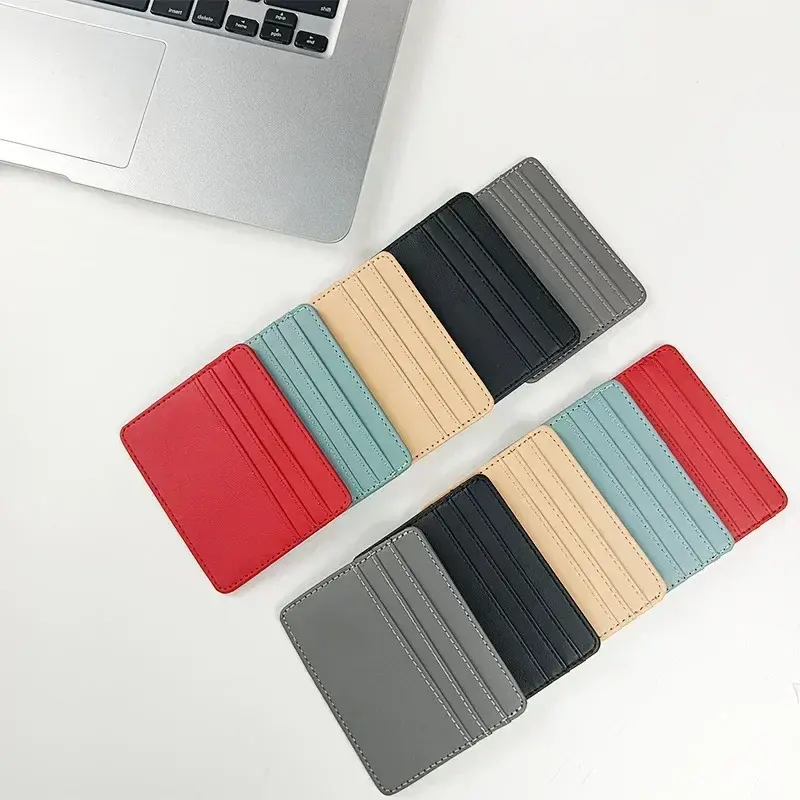 1Pcs Pu Leather ID Card Holder Candy Color Bank Credit Card Box Multi Slot Slim Card Case Wallet Women Men Business Cards Cover