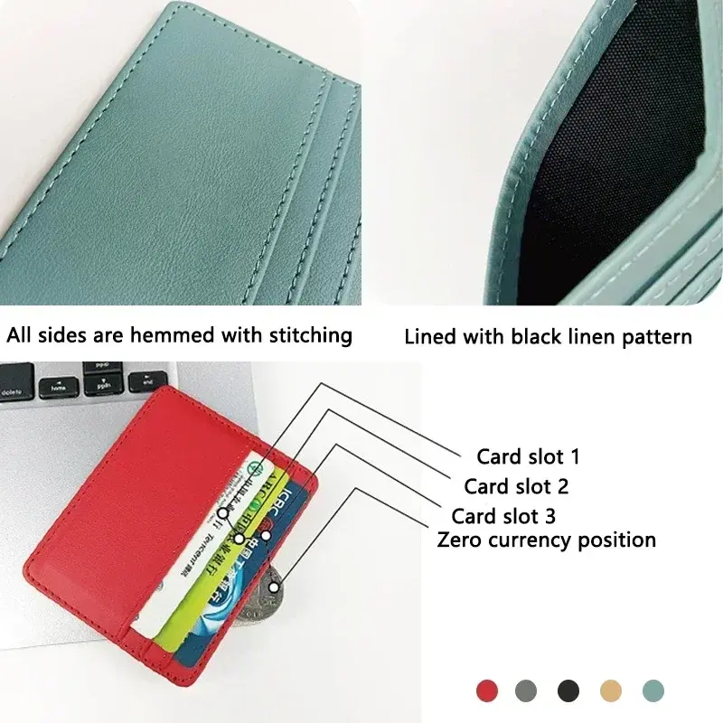 1Pcs Pu Leather ID Card Holder Candy Color Bank Credit Card Box Multi Slot Slim Card Case Wallet Women Men Business Cards Cover