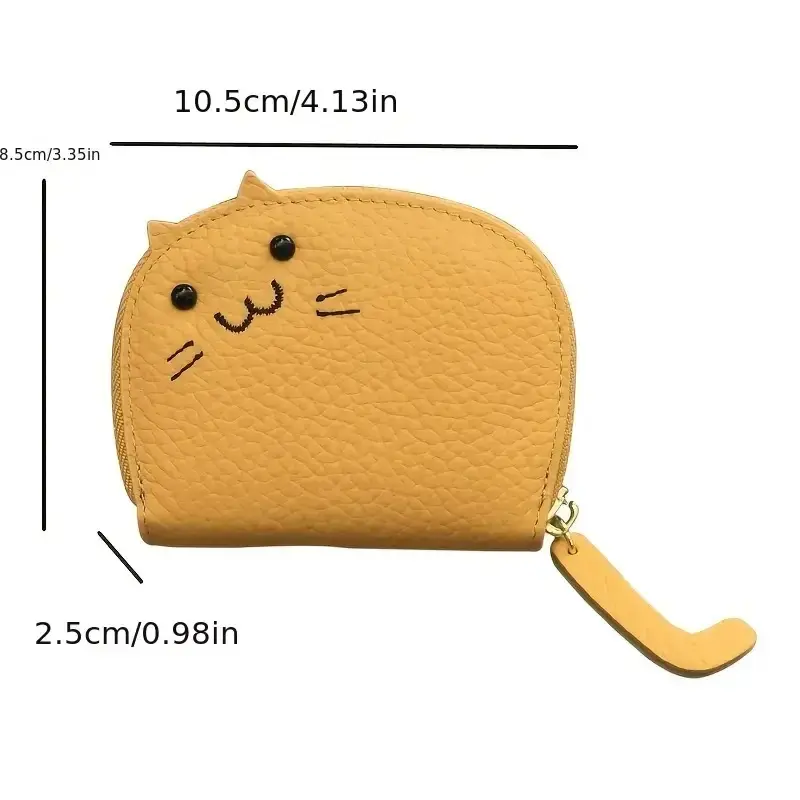 Cat-shaped Design Wallet Women's Multi-card Slots Holder Cute Fashion Faux Leather Coin Purse Creative ID Card Holder